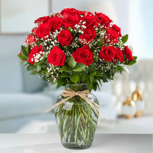 Vase with 24 Roses